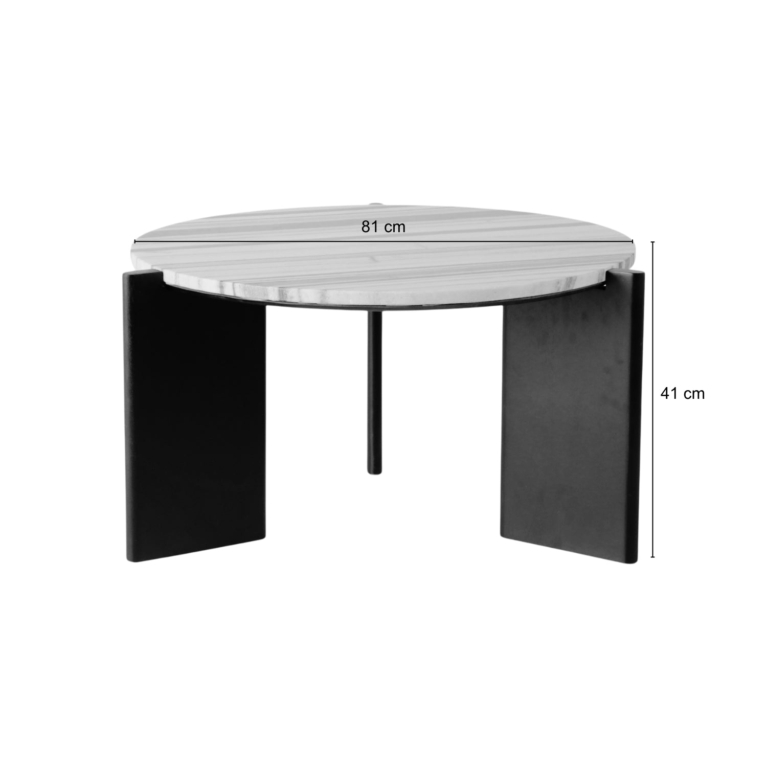 Mesa De Centro Candy Negro, Marmol 43X81 Lv25