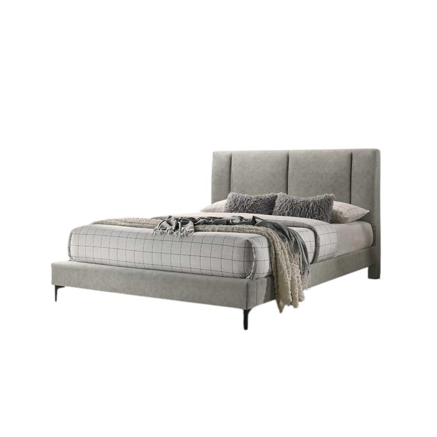 Cama Doble Amber Gris