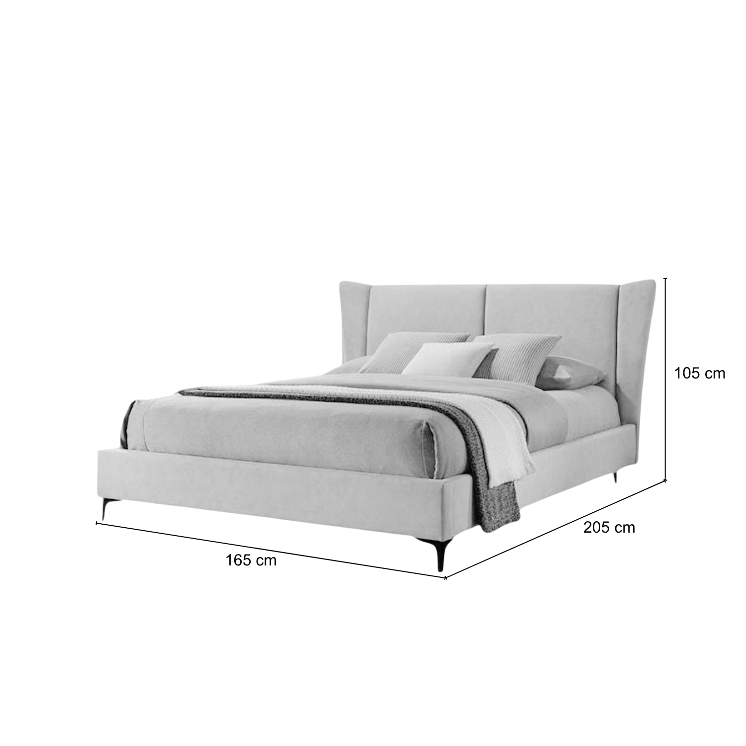 Cama Queen Adelle Gris