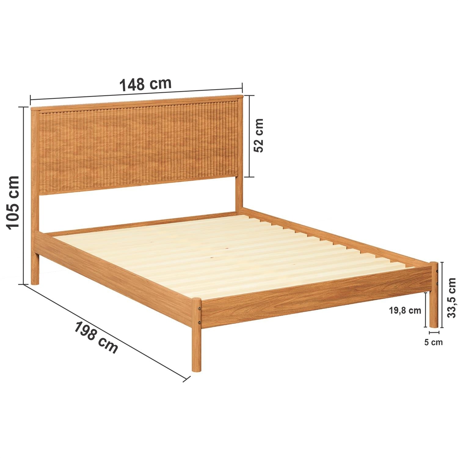 Cama Doble  Aurum Natural
