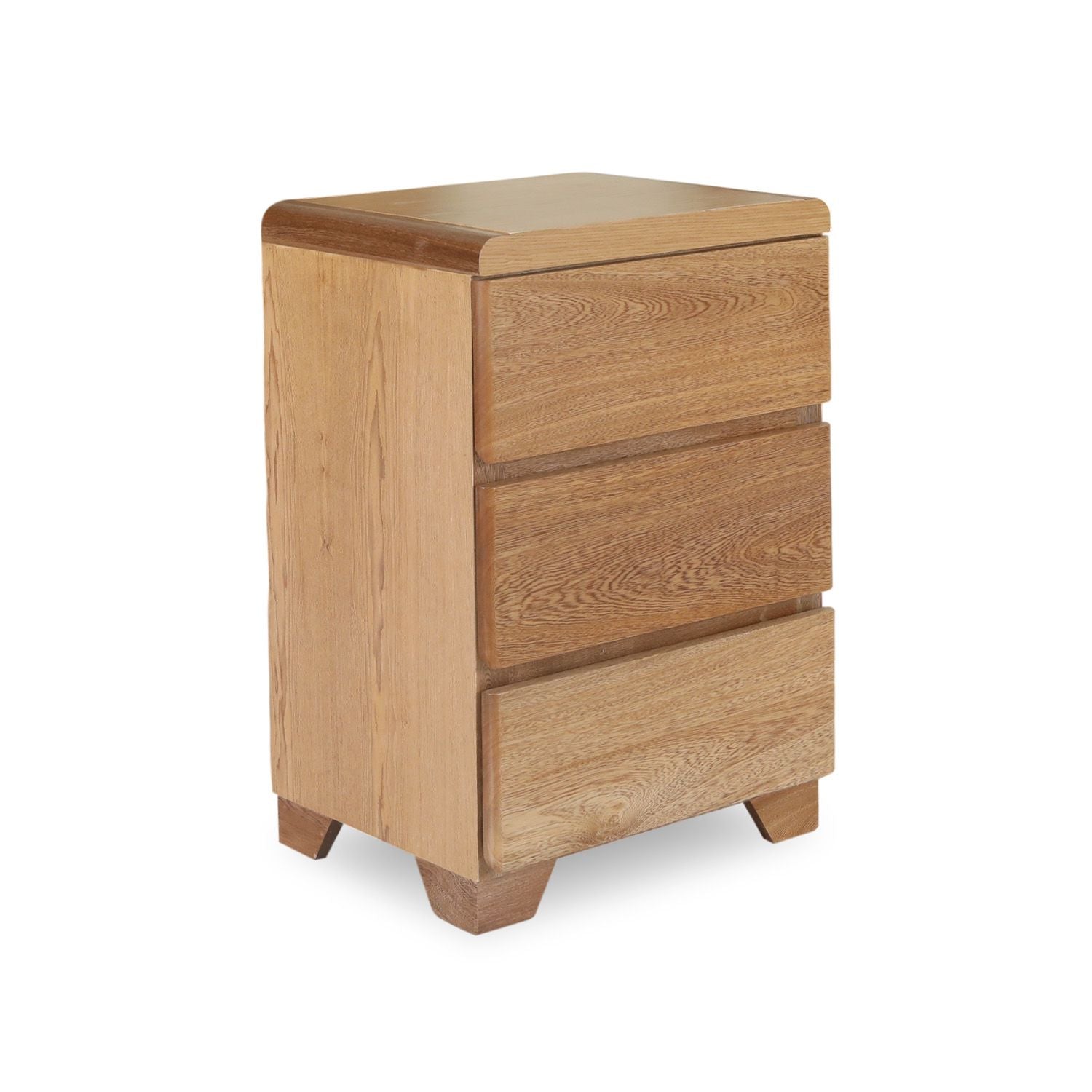 Mesa De Noche Ceratto 3 Gavetas, Roble Natural