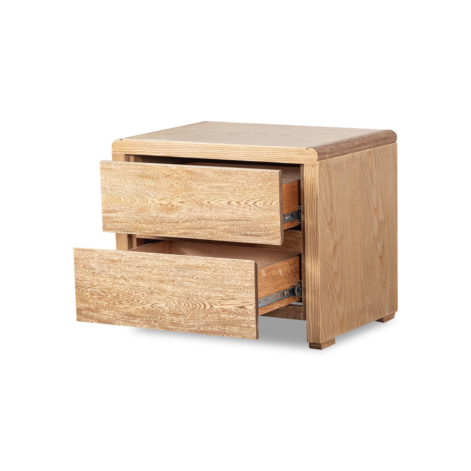 Mesa De Noche Ceratto 2 Gavetas, Roble Natural