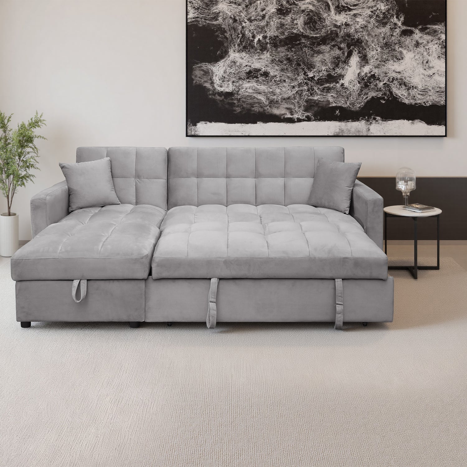 Sala Cama Lenon Velvet Plata