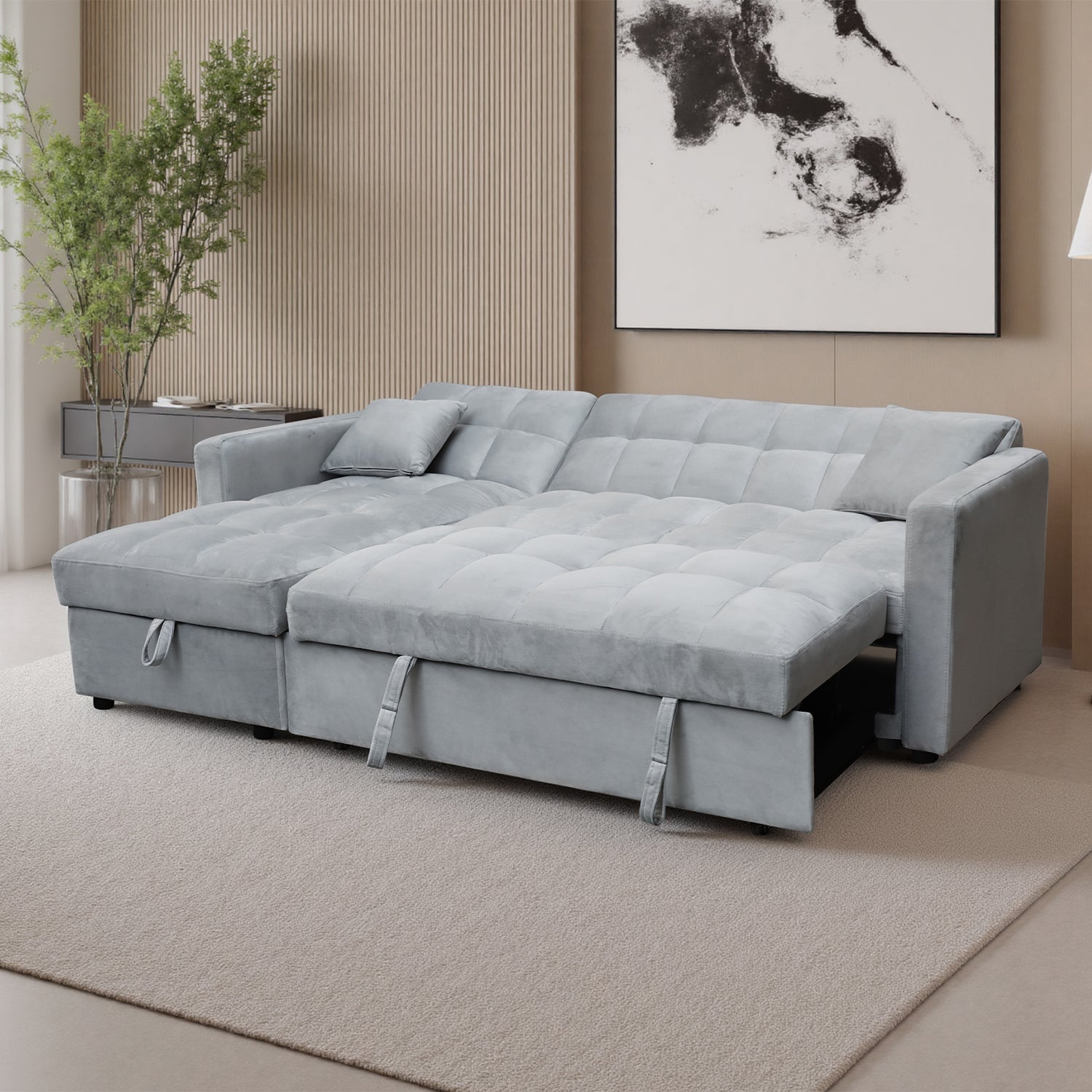 Sala Cama Lenon Velvet Plata