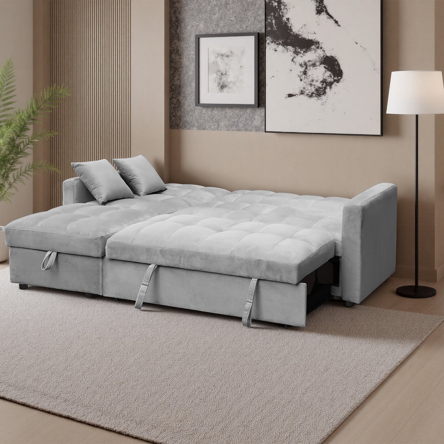 Sala Cama Lenon Velvet Plata