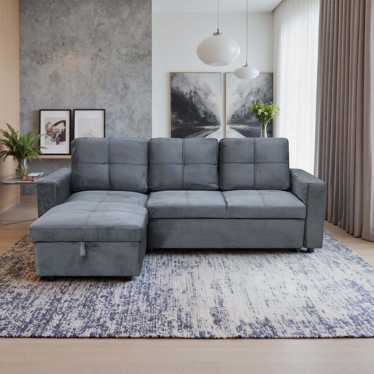 Sala Cama Lumix Velvet Gris