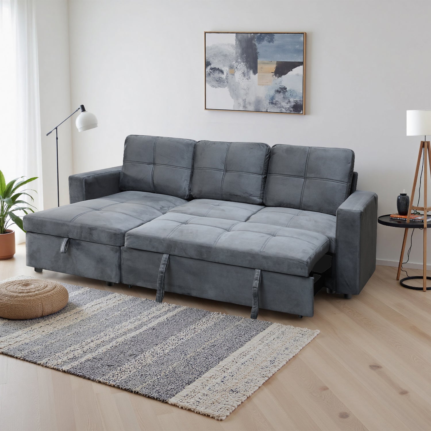 Sala Cama Lumix Velvet Gris