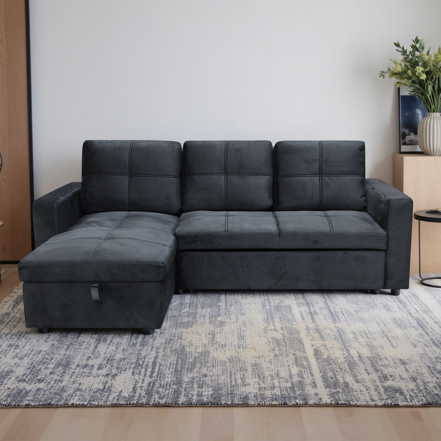 Sala Cama Lumix Velvet Plomo