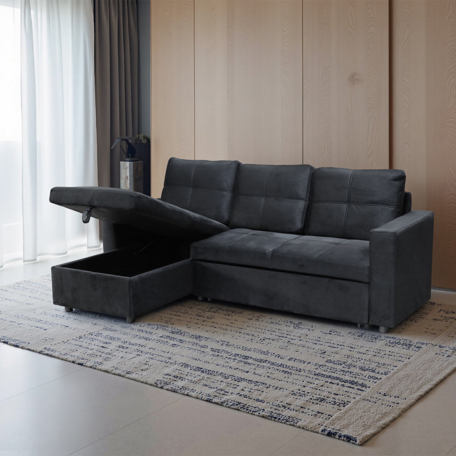 Sala Cama Lumix Velvet Plomo