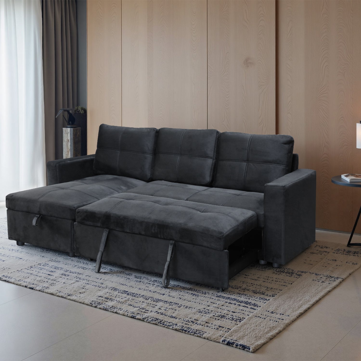 Sala Cama Lumix Velvet Plomo