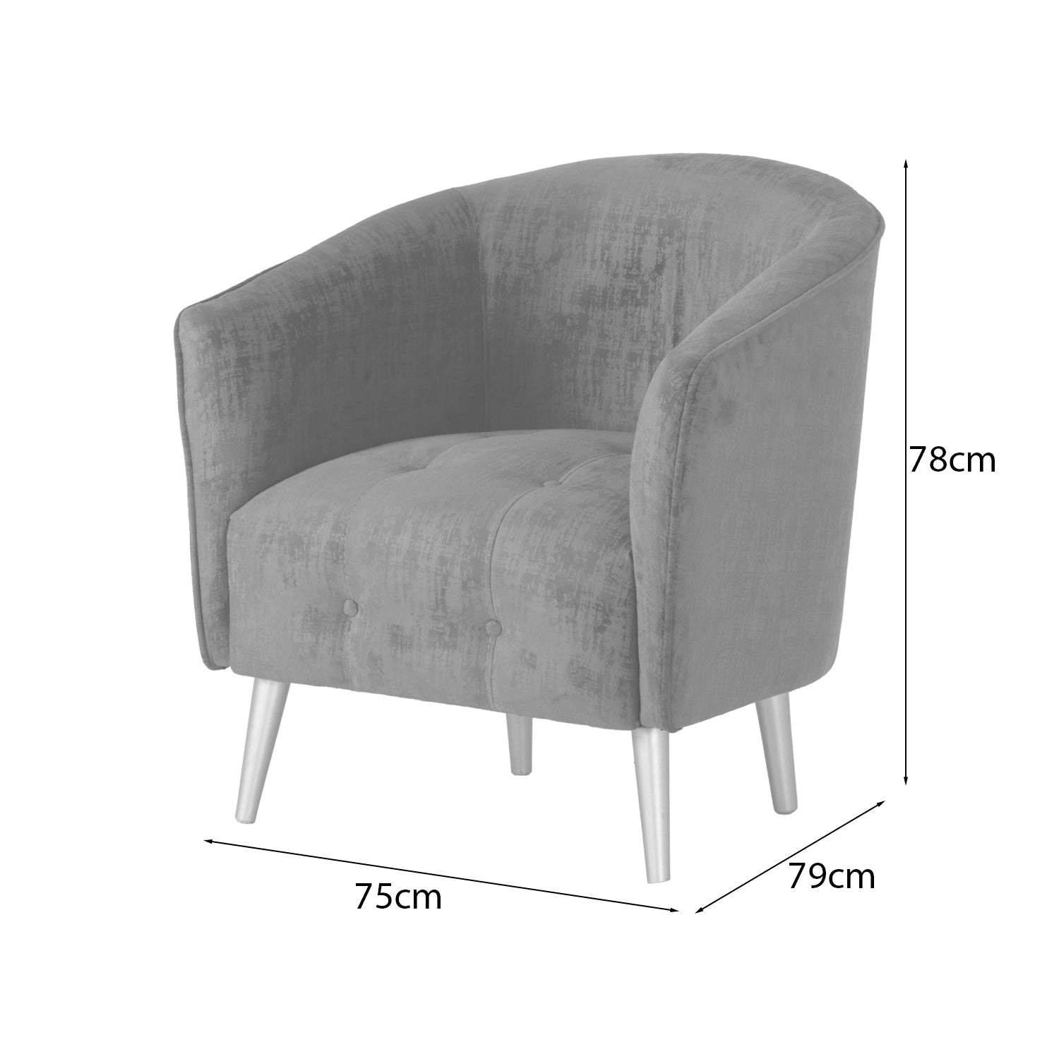 Poltrona Celeste Eurolino Gaira Plata, Plateado