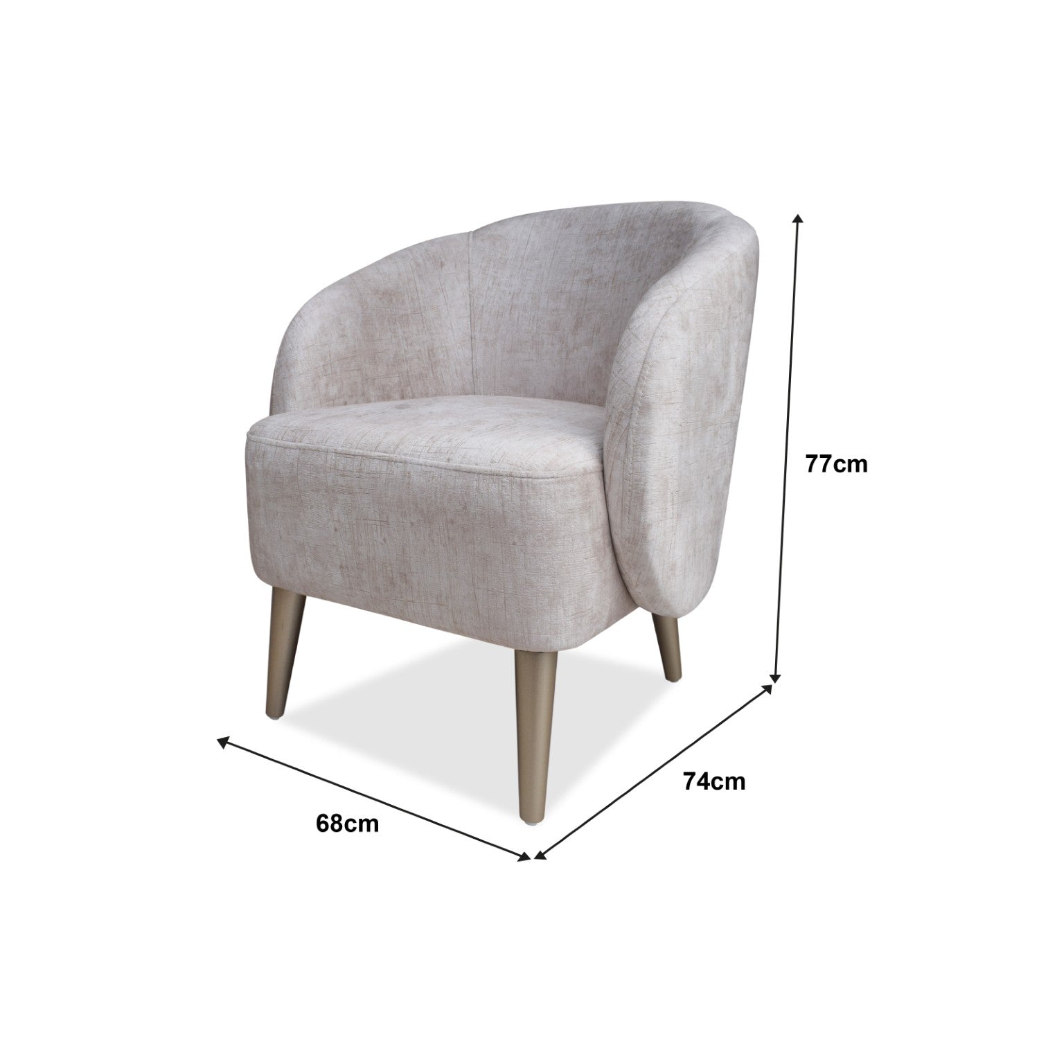 Poltrona Colin Estocolmo Marfil, Champaña