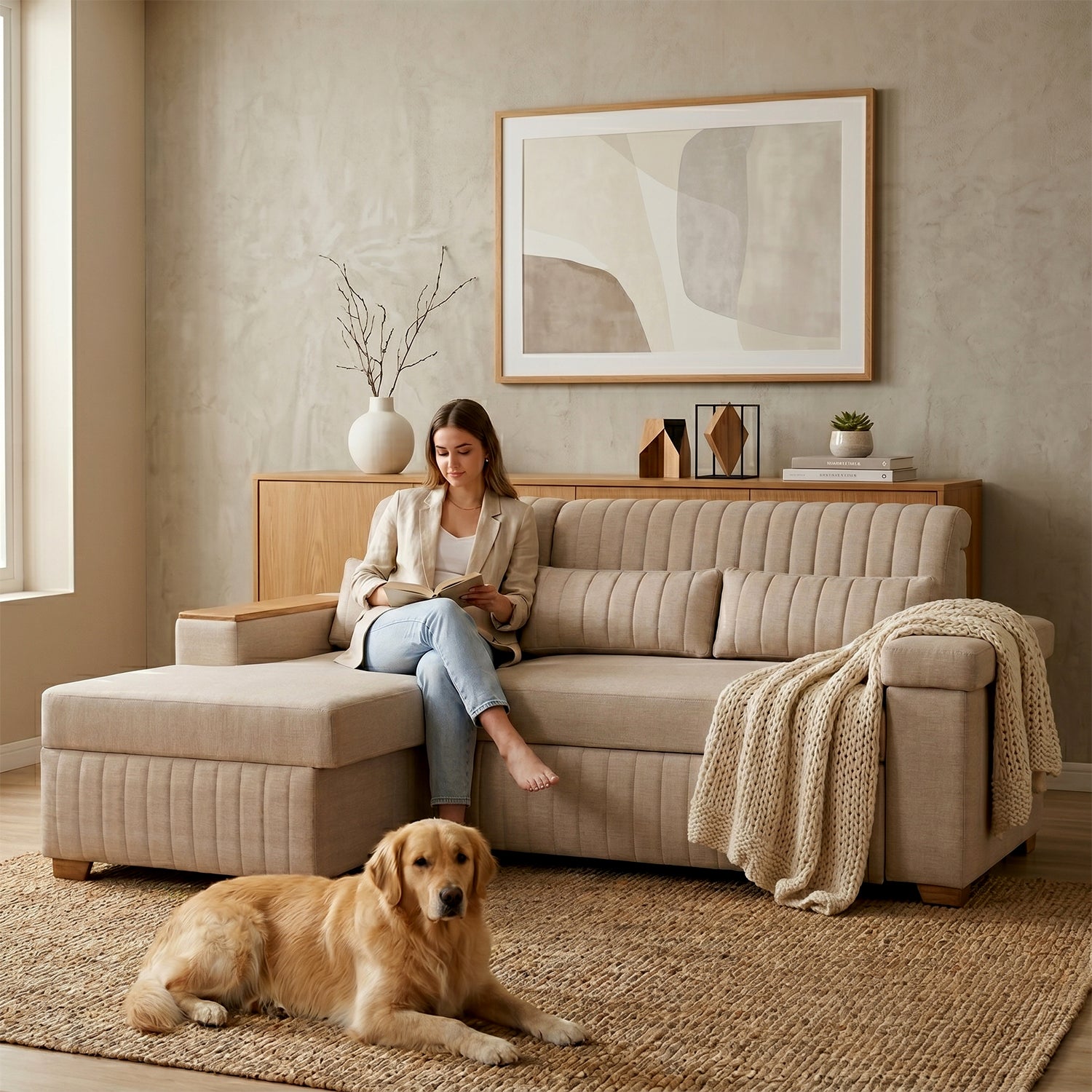 Sala Cama Robi Eurolino Marbella Marfil, Natural Orientación Izquierda