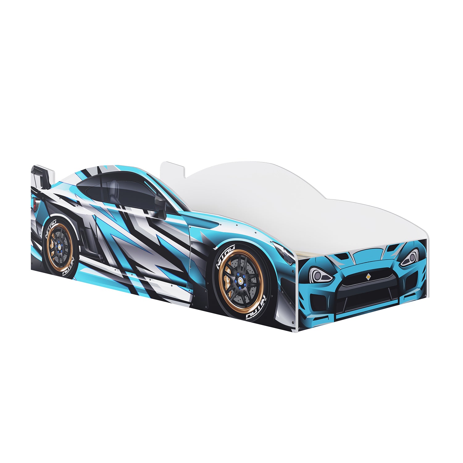 Cama Infantil Carro Speed Azul, Blanco