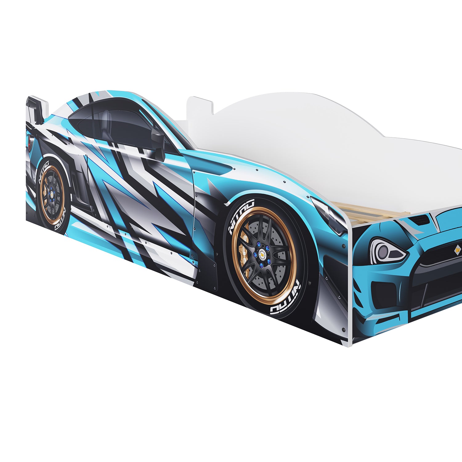 Cama Infantil Carro Speed Azul, Blanco