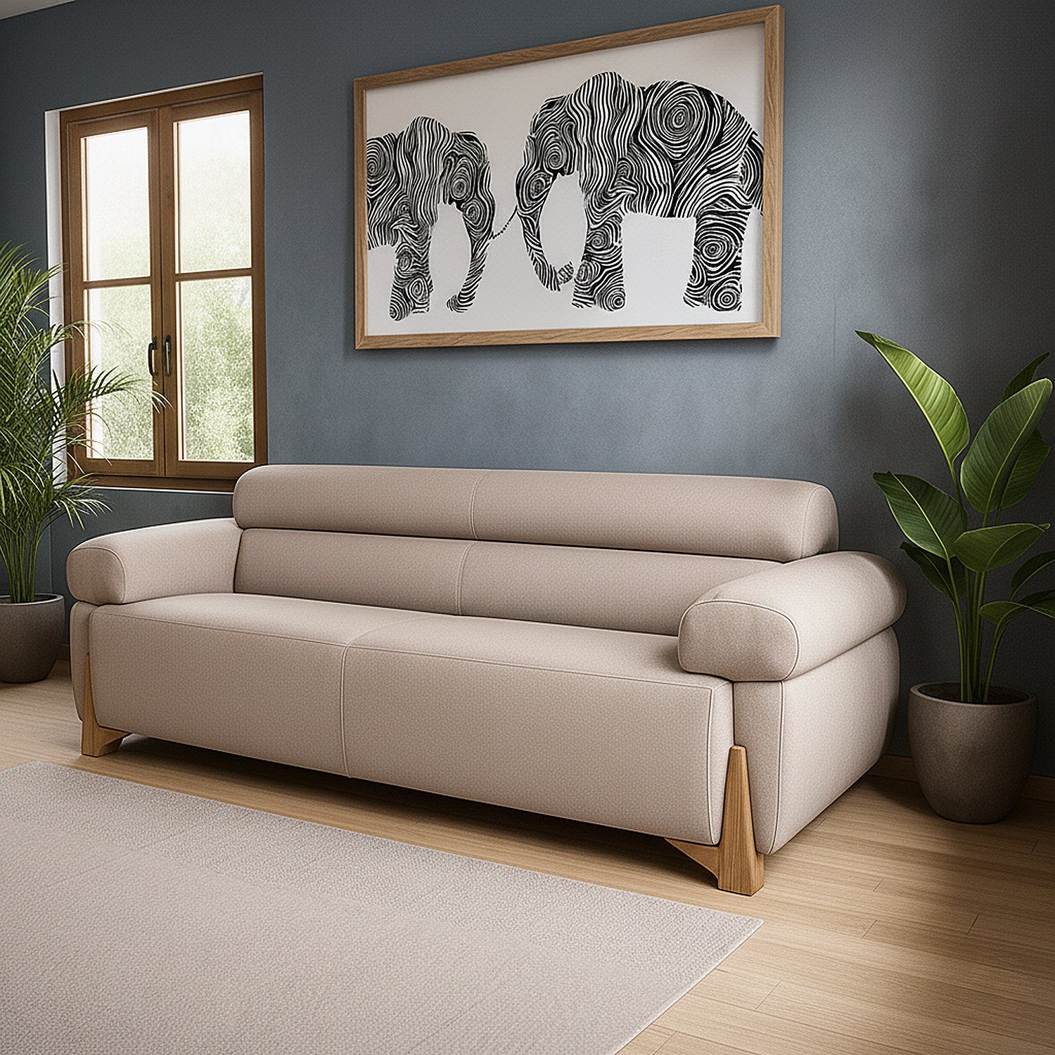 Sofá 3 Puestos Larisa Eurolino Vitore Trigo