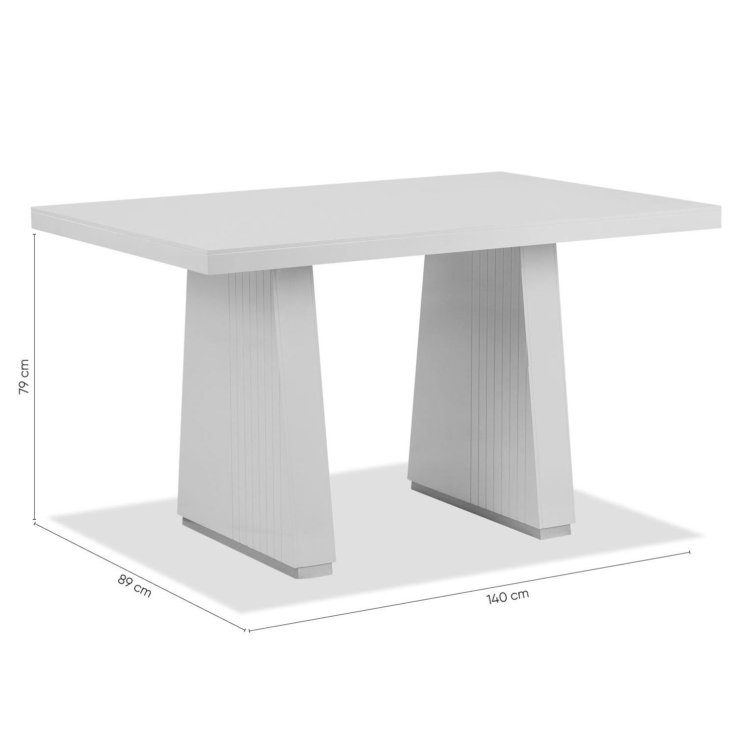 Comedor 4 Puestos Denver Eurolino Blanco Puro, Champaña