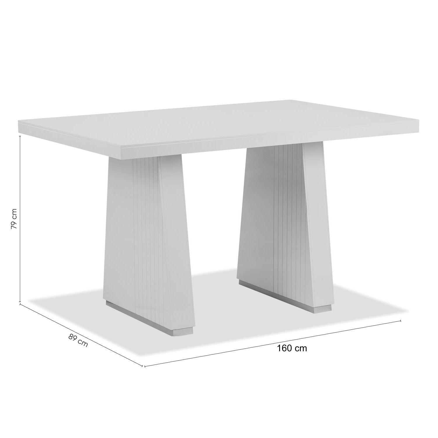 Comedor 6 Puestos Denver Eurolino Blanco Puro, Champaña