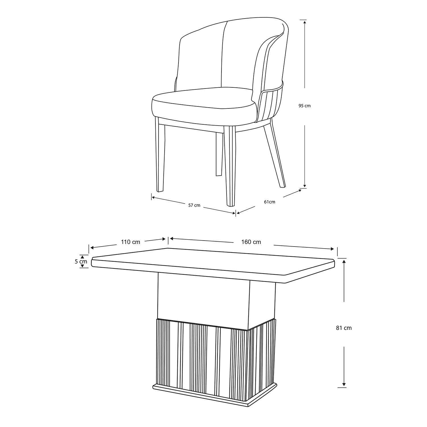 Comedor 6 Puestos Atlanta Eurolino Blanco, Champaña Base Para Vidrio