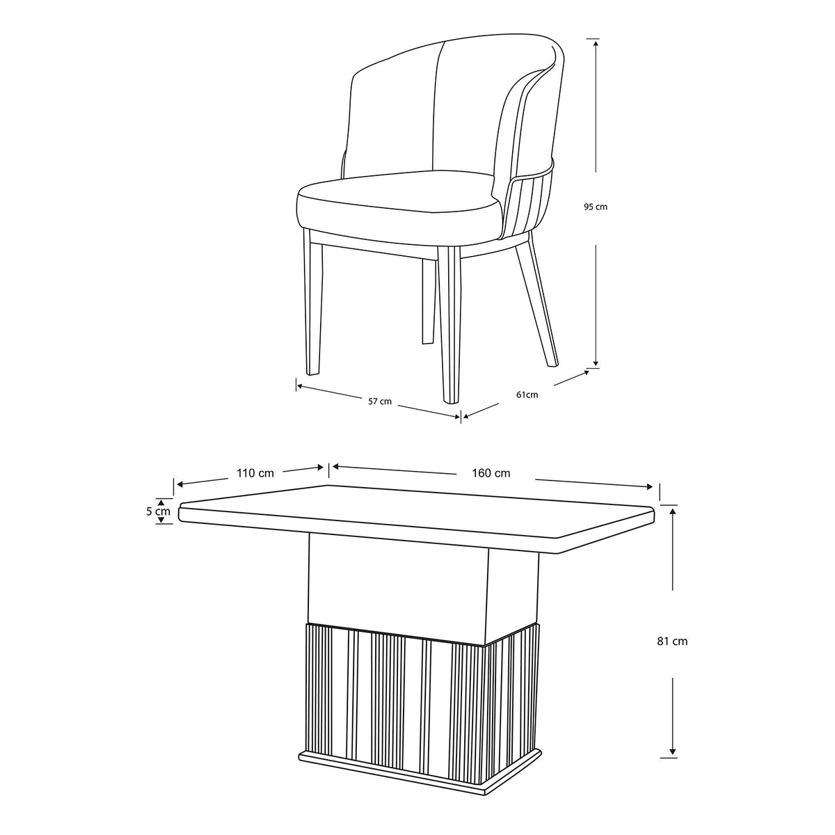 Comedor 6 Puestos Atlanta Eurolino Blanco, Champaña Base Para Vidrio