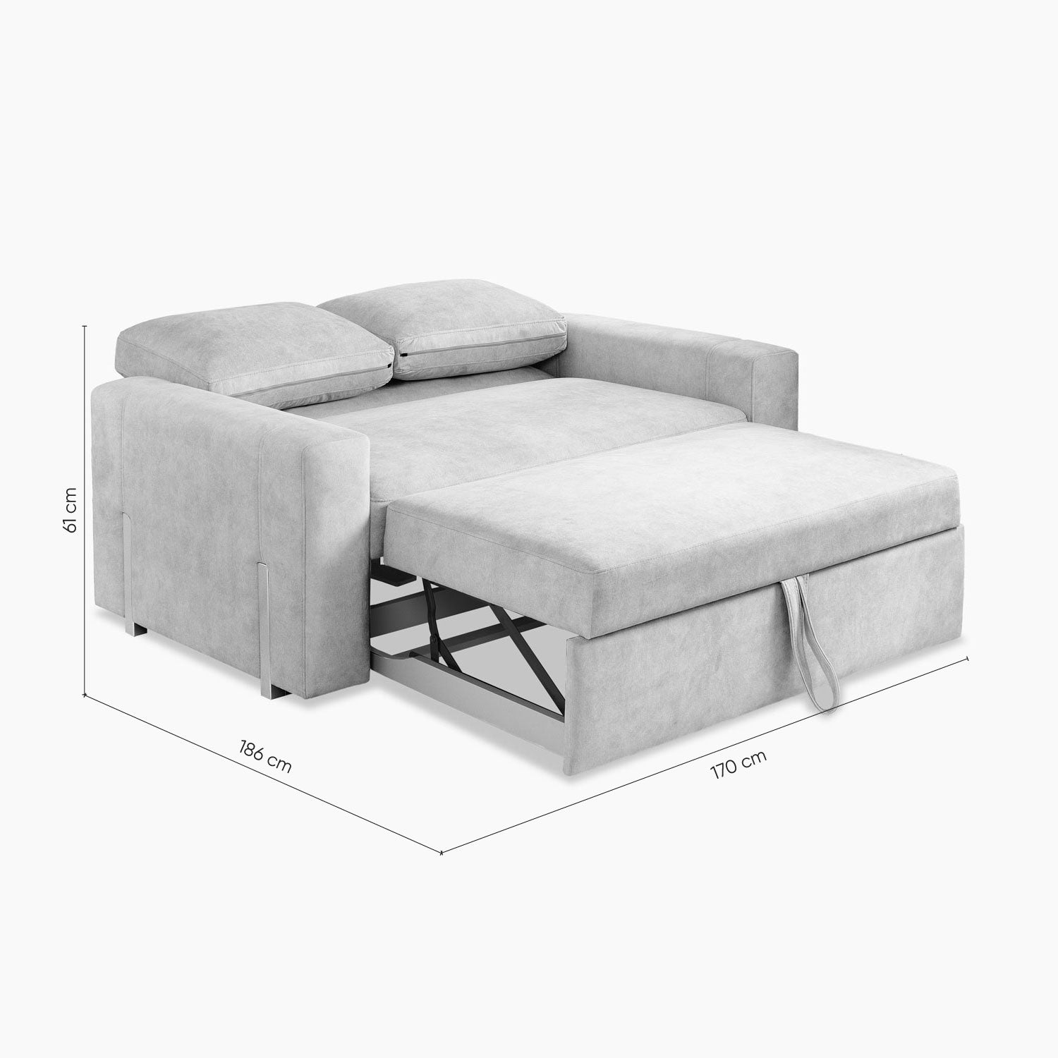 Sofá Cama Sevilla Eurolino Blanco Puro, Champaña