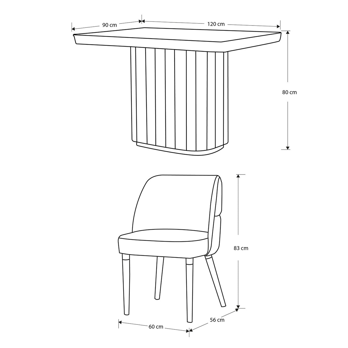 Comedor 4 Puestos Nicole Chenille Touch Almendra, Taupe Perla Cubierta en Madera