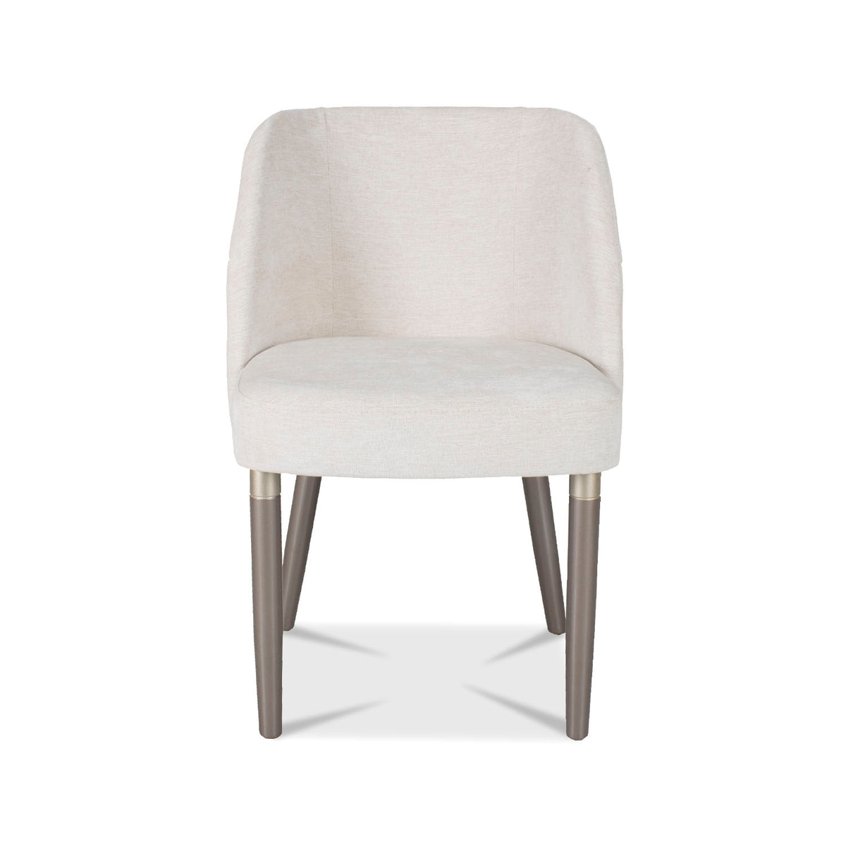 Comedor 4 Puestos Nicole Chenille Touch Almendra, Taupe Perla Cubierta en Madera