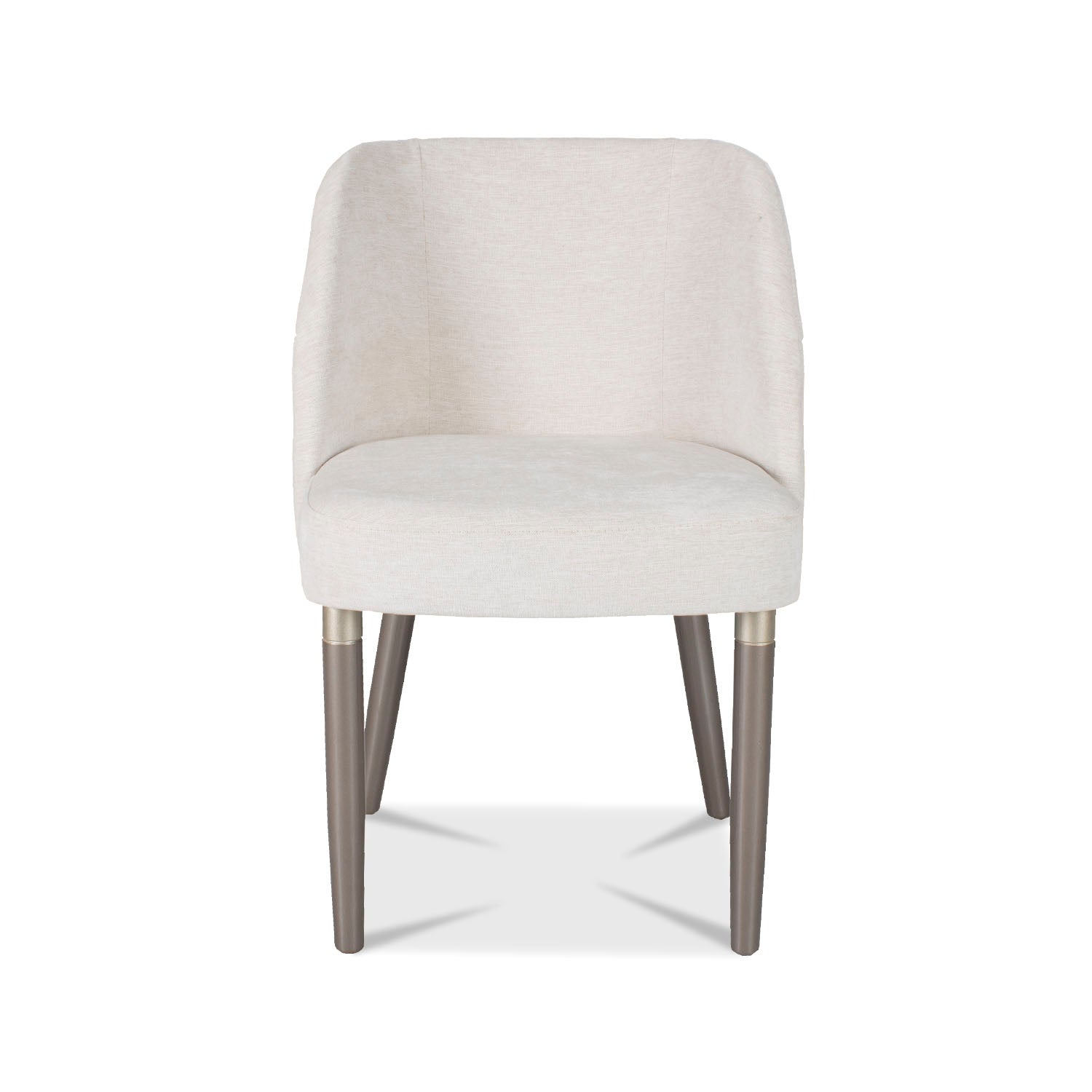 Comedor 4 Puestos Nicole Chenille Touch Almendra, Taupe Perla Cubierta en Madera