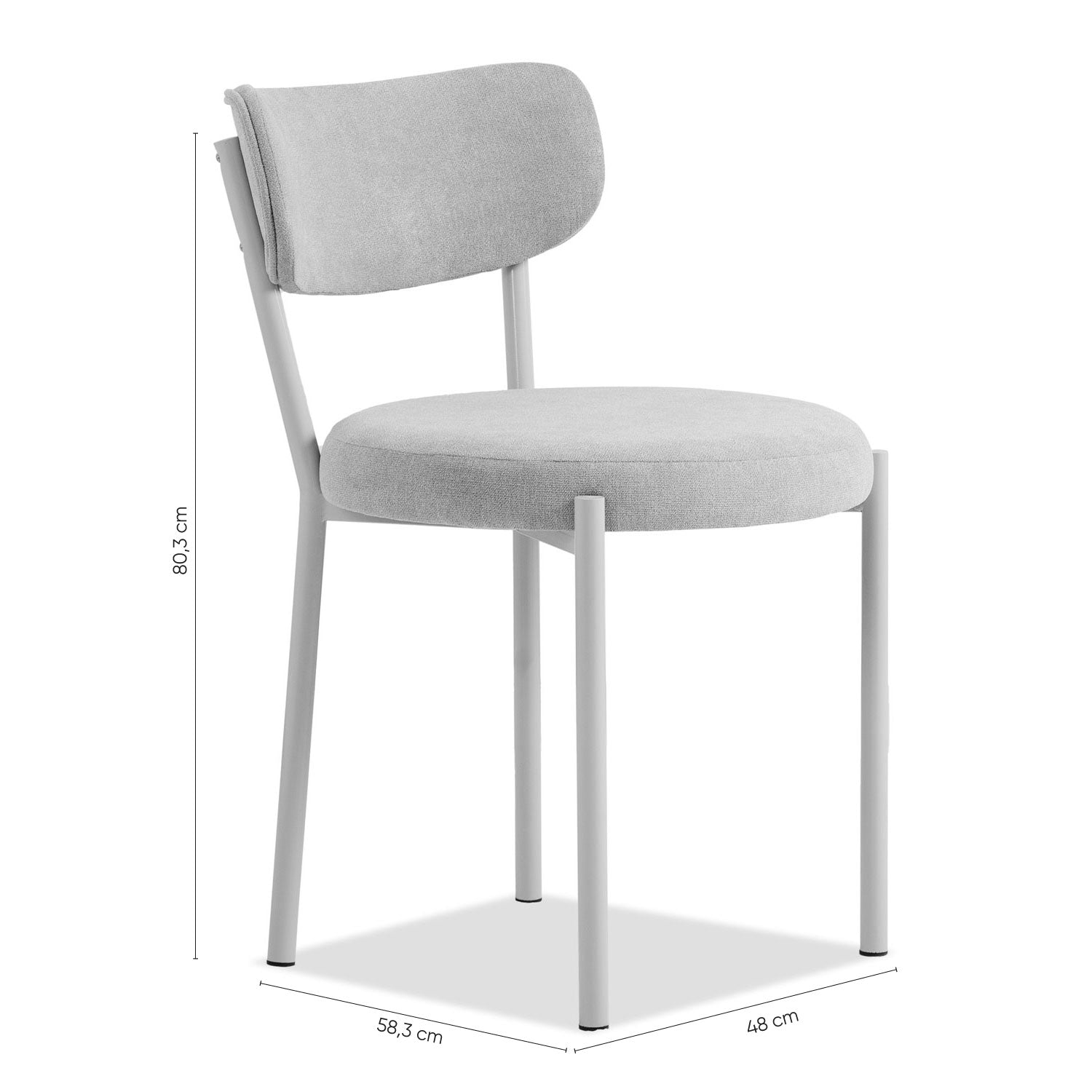 Comedor 4 Puestos Arthur Velvet Eleganza Crudo, Champaña