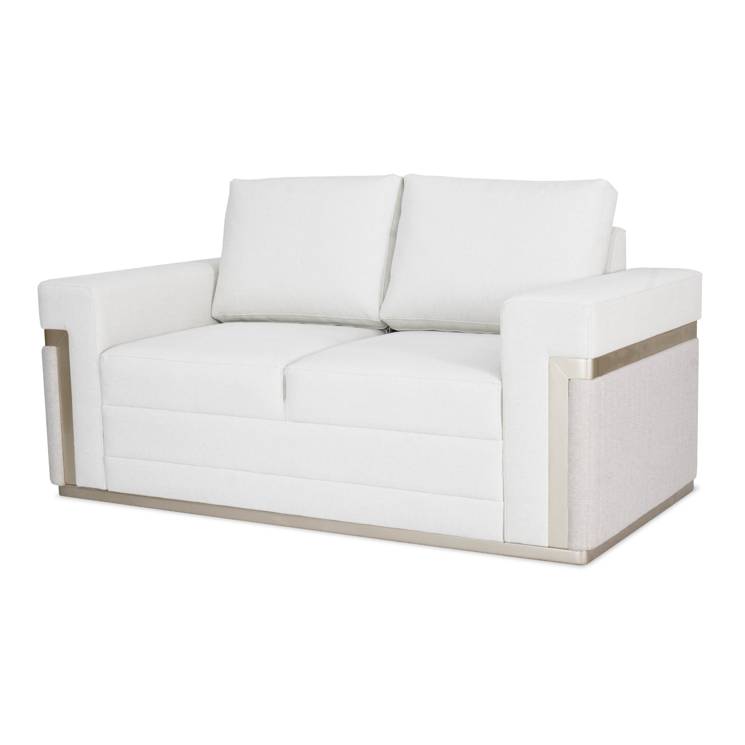 Sofá 2 Puestos Dante Eurolino Blanco, Champaña Brazo Desmontable