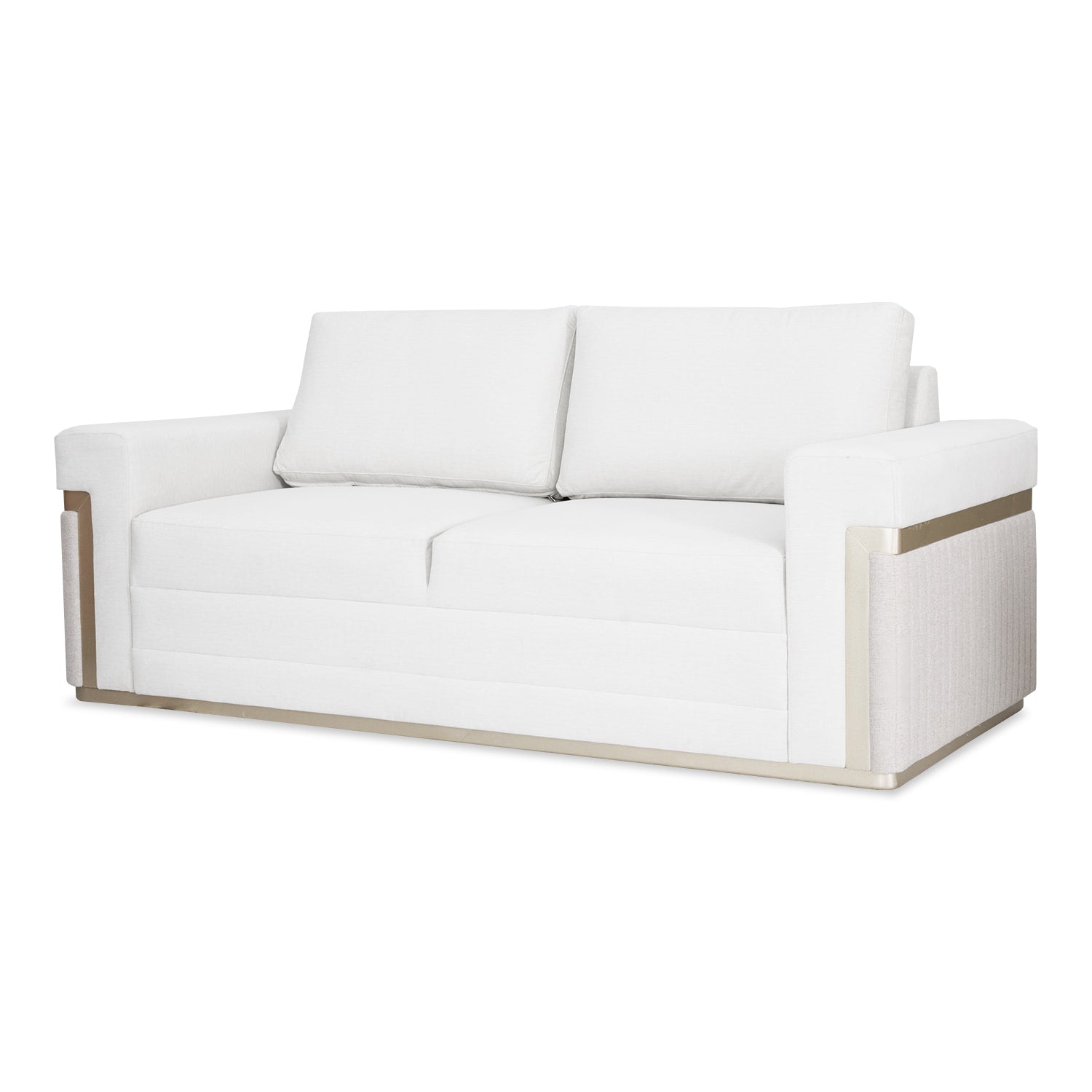 Sofá 3 Puestos Dante Eurolino Blanco, Champaña Brazo Desmontable