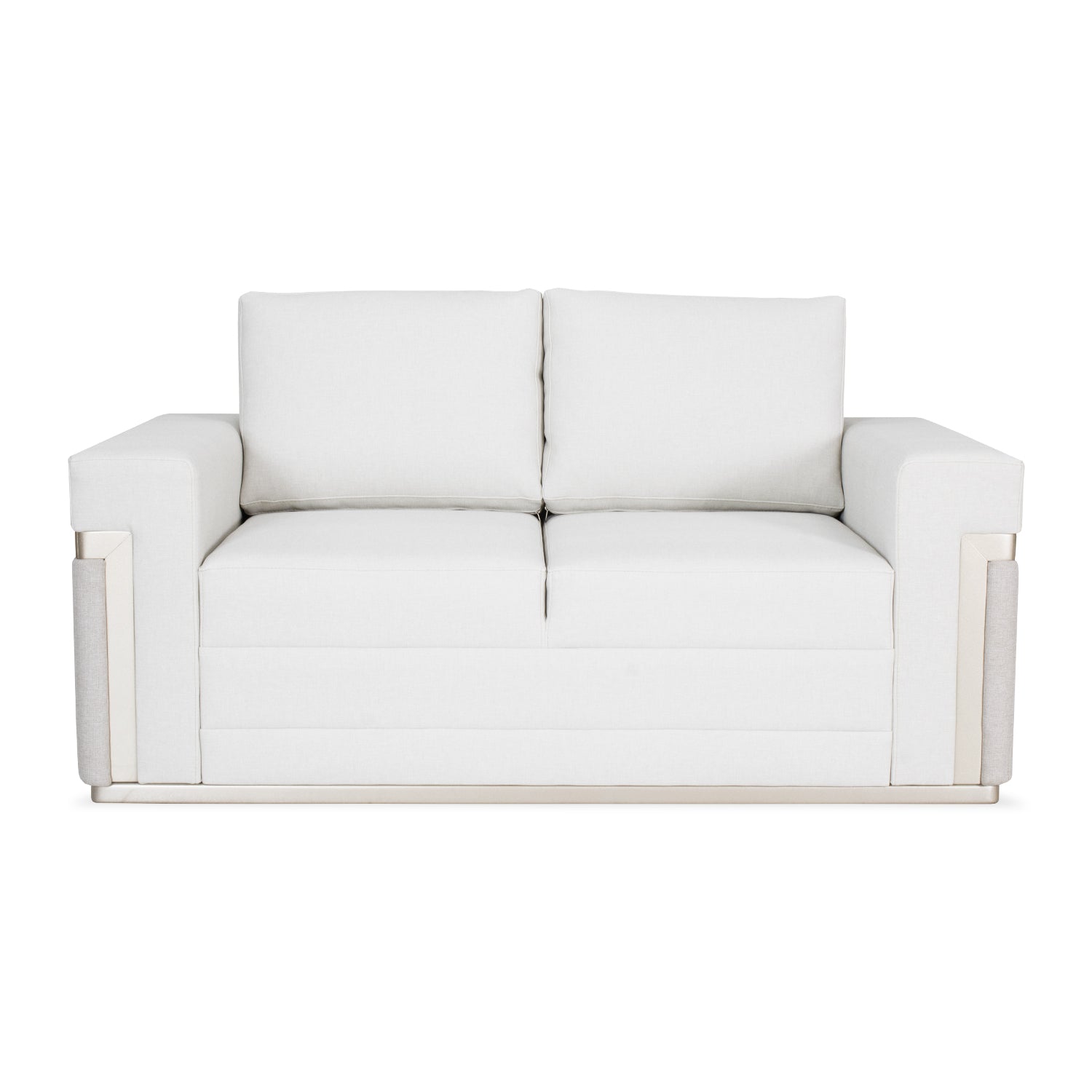 Sofá 2 Puestos Dante Eurolino Blanco, Champaña Brazo Desmontable