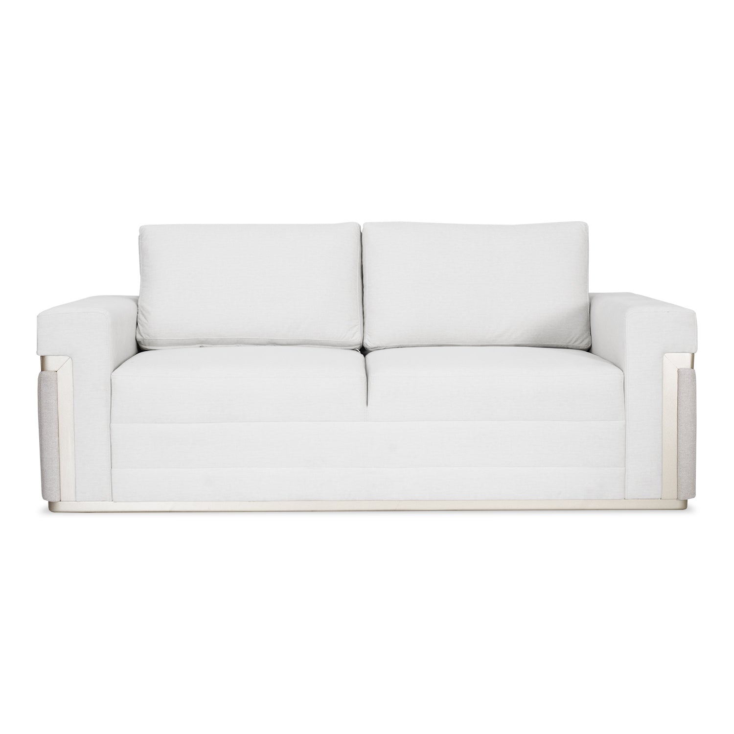 Sofá 3 Puestos Dante Eurolino Blanco, Champaña Brazo Desmontable