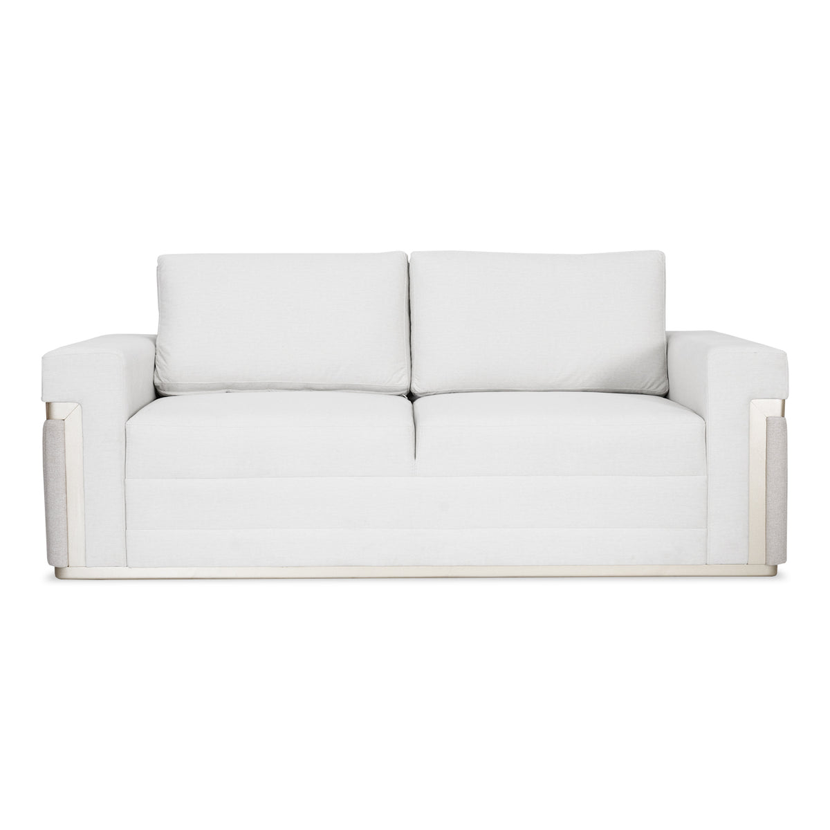 Sofá 3 Puestos Dante Eurolino Blanco, Champaña Brazo Desmontable
