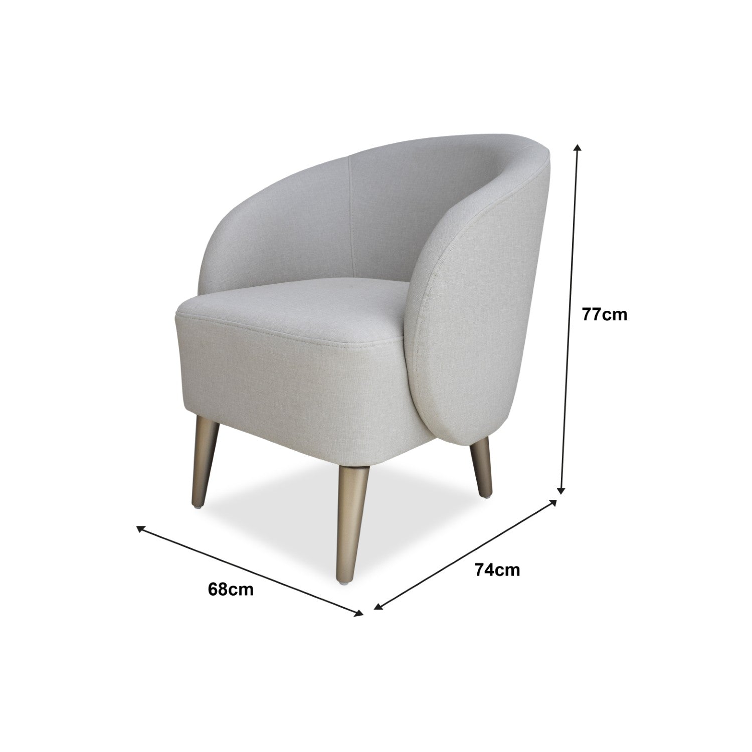 Poltrona Colin Eurolino Blanco Puro, Champaña