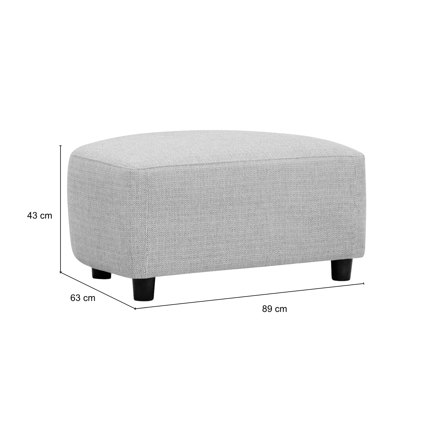 Puff Adelle Lino Gris Plata