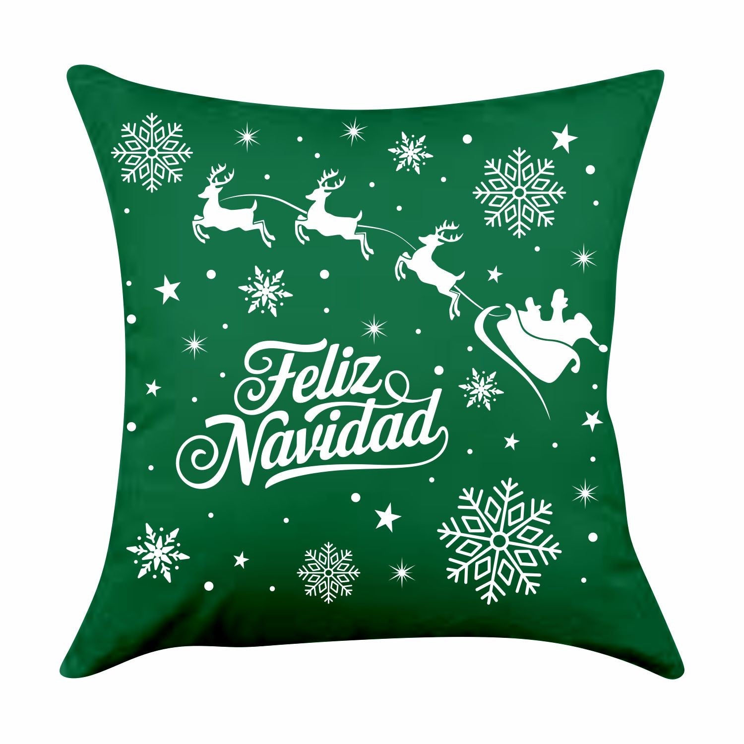 Cojin 45X45 Verde Feliz Navidad Renos
