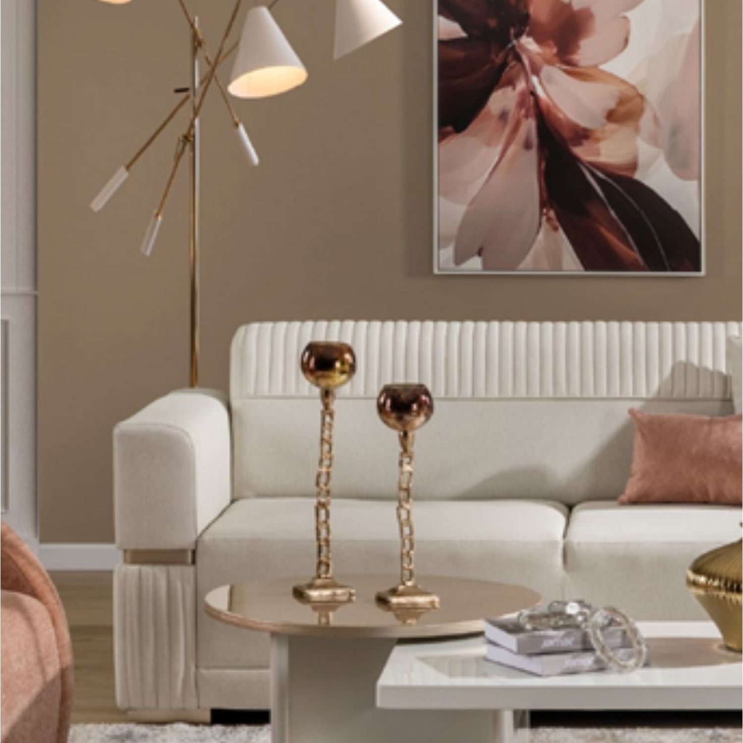 Candelabro 46X13X13  Dorado