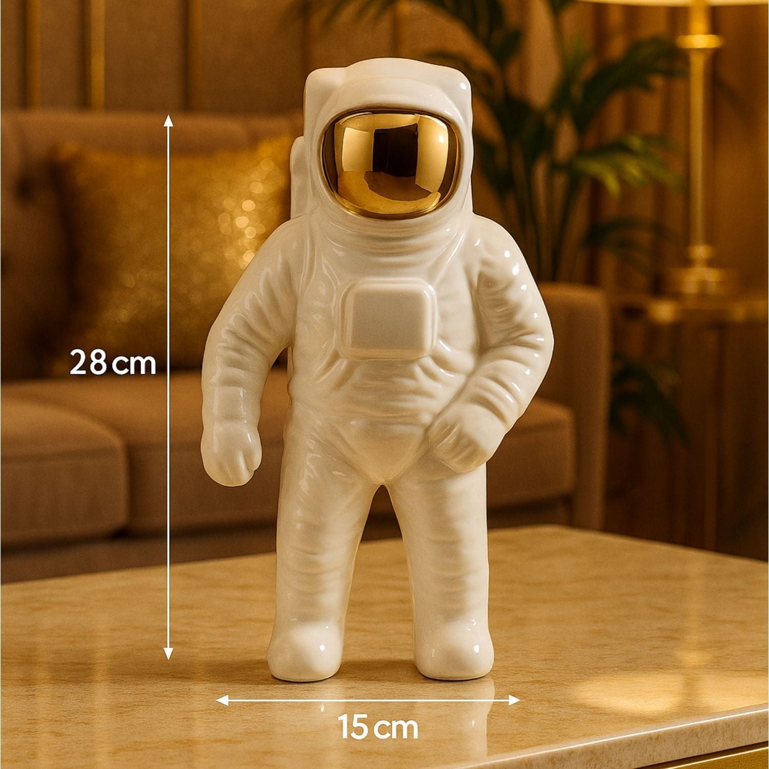 Figura 28X15  Blanco Dorado Astronauta