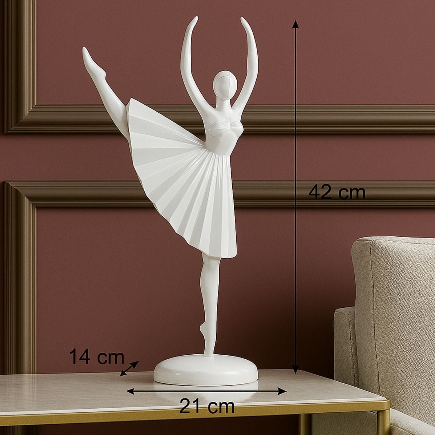 Figura 21X14X42 Bailarina Blanca F243