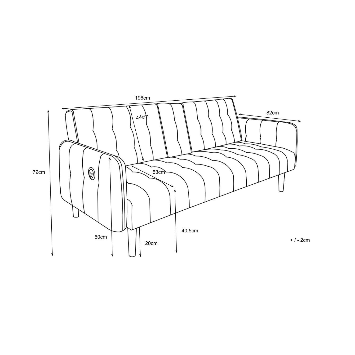 Sofa Cama Arizona Lino Beige
