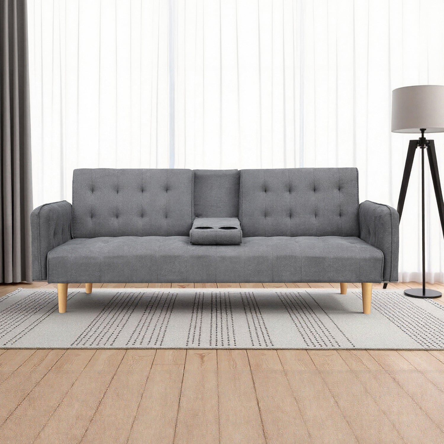 Sofa Cama Arizona Lino Plomo