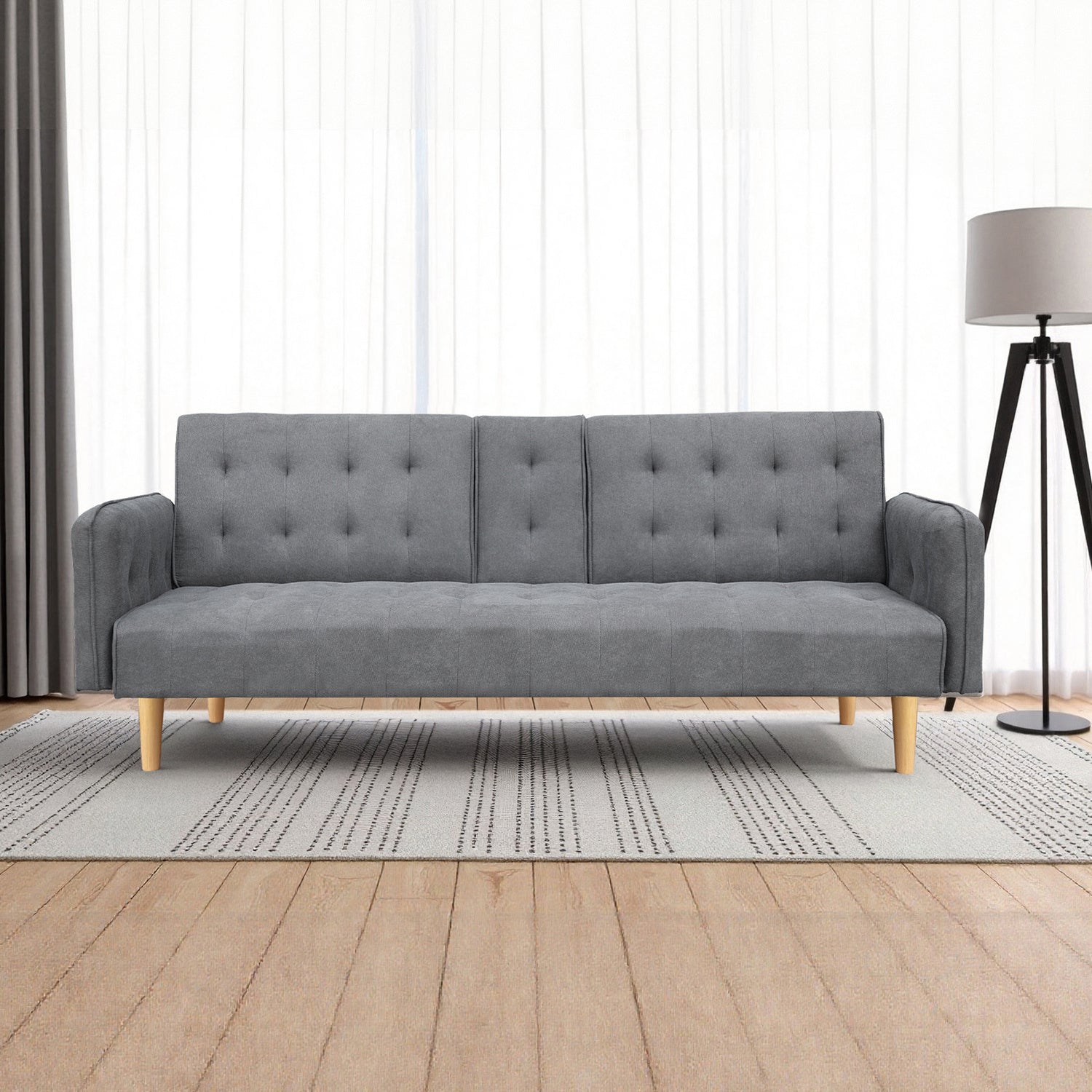 Sofa Cama Arizona Lino Plomo