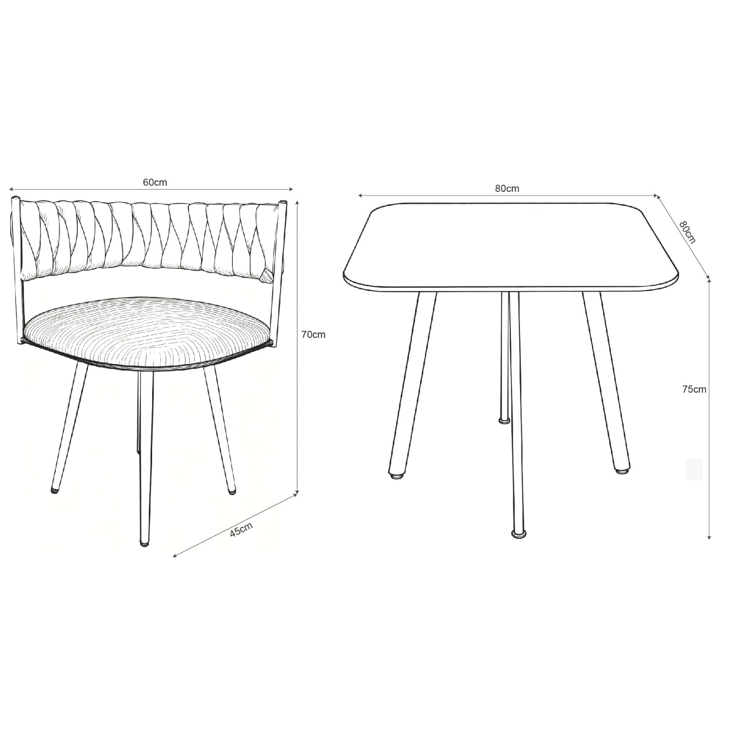 Comedor 4 Puestos Aron Beige