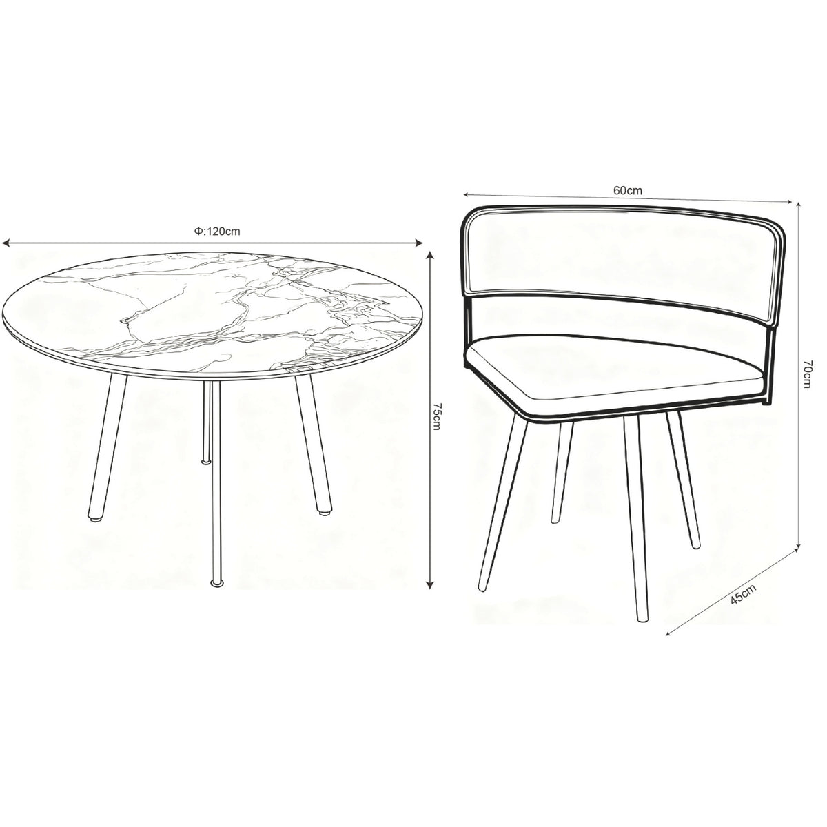 Comedor 6 Puestos Danna Circular Mocca