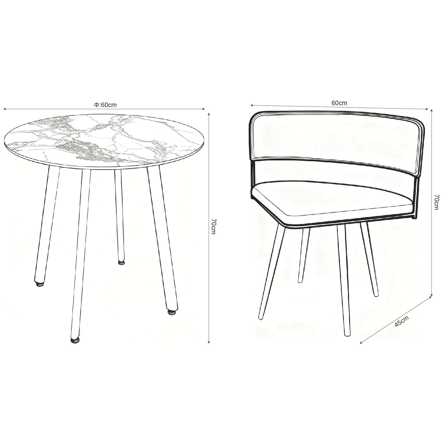 Comedor 4 Puestos Danna Circular Mocca