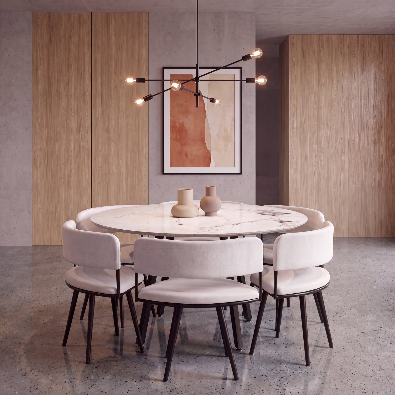 Comedor 6 Puestos Danna Circular Mocca