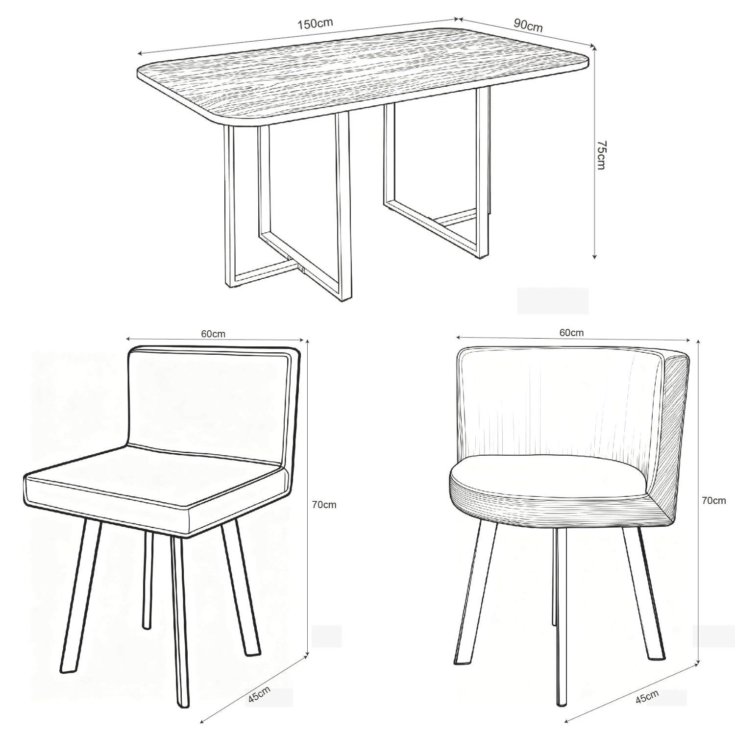 Comedor 6 Puestos Alec Gris