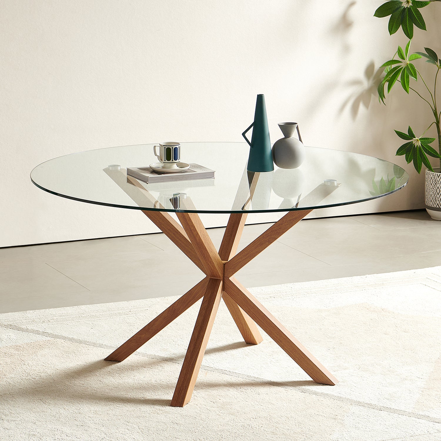 Comedor 6 Puestos Dousty Beige, Natural