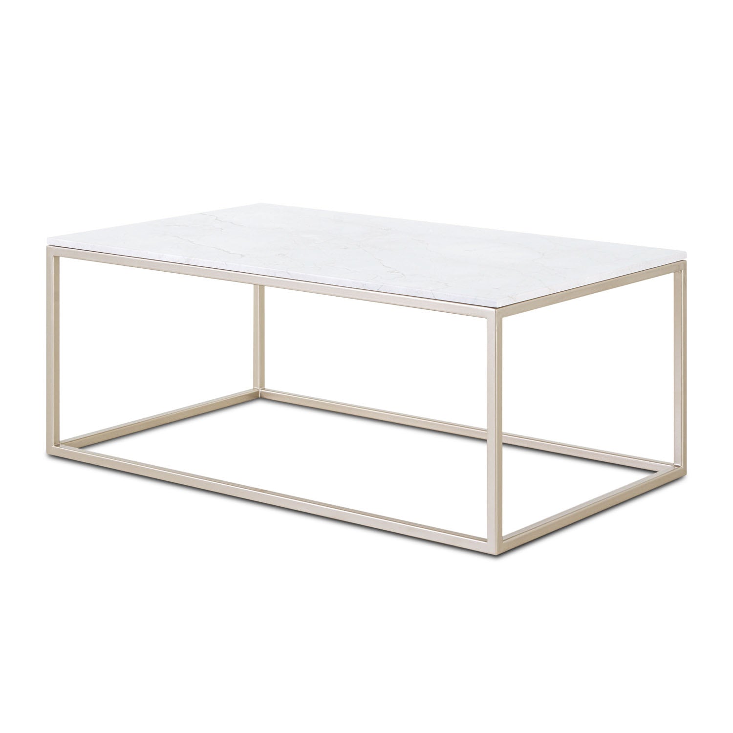 Mesa Centro Clapton Marmol Blanco, Champaña.